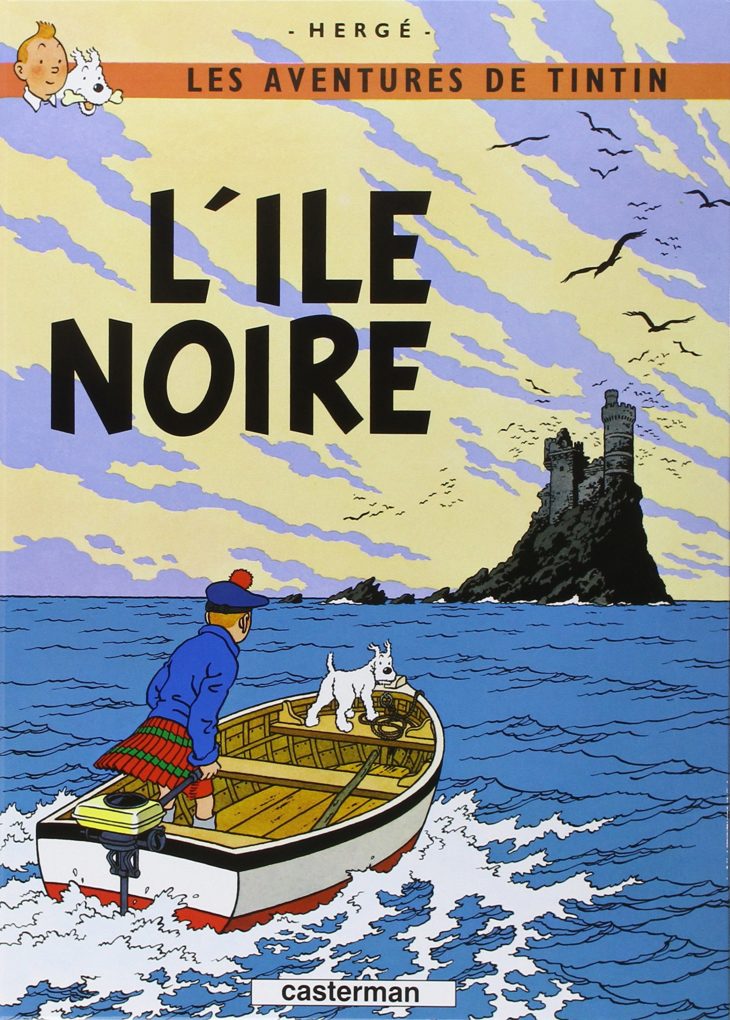 L'Île Noire, Hergé, 1938 (noir et blanc), 1943 (couleur) 